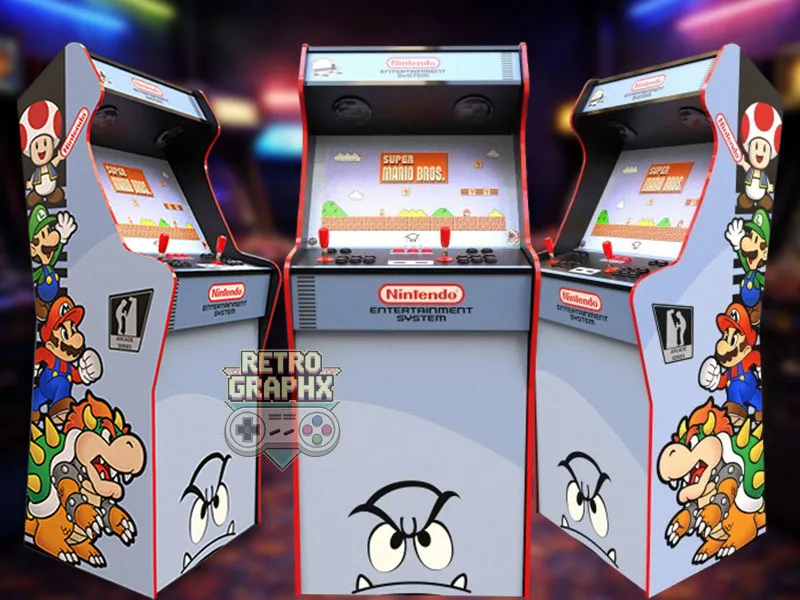 Design arcade mario & cie V1  | design microcenter version NES | Fichiers digitaux PDF PSD - vue de face