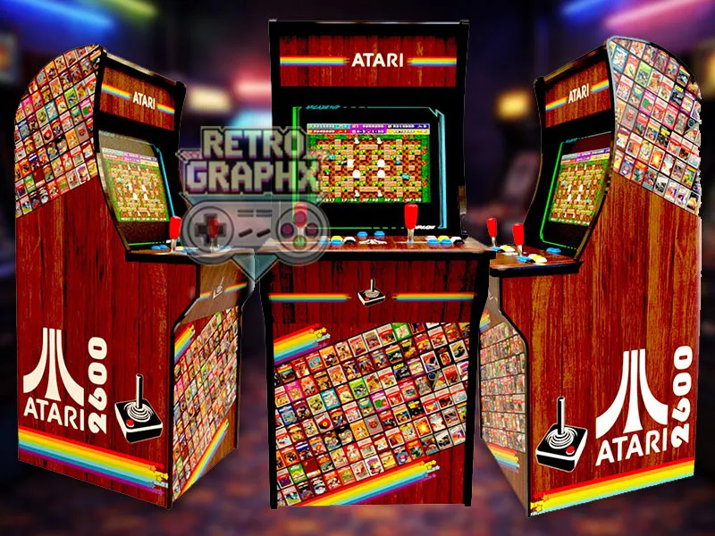 Kit graphique Atari | Design arcade1up complet | Fichiers digitaux PDF  PSD - vue de face du Arcade1Up