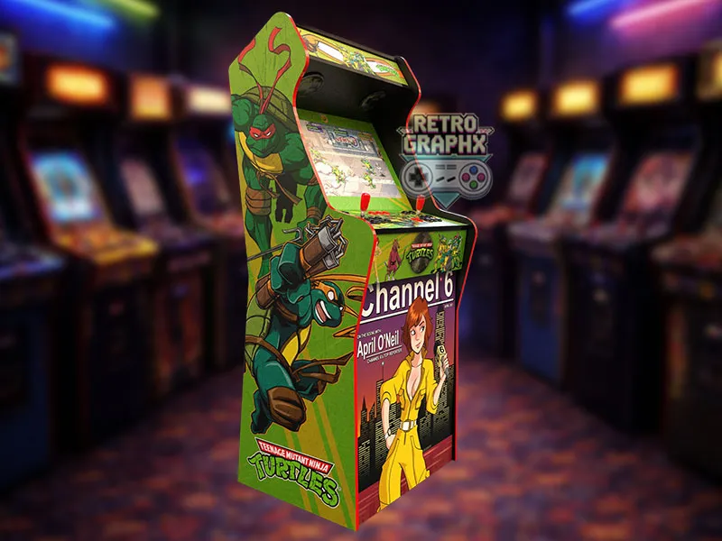 Design arcade Teenage Mutant Ninja Turtles | Design arcade complet | Fichiers digitaux PDF  PSD - vue de droite