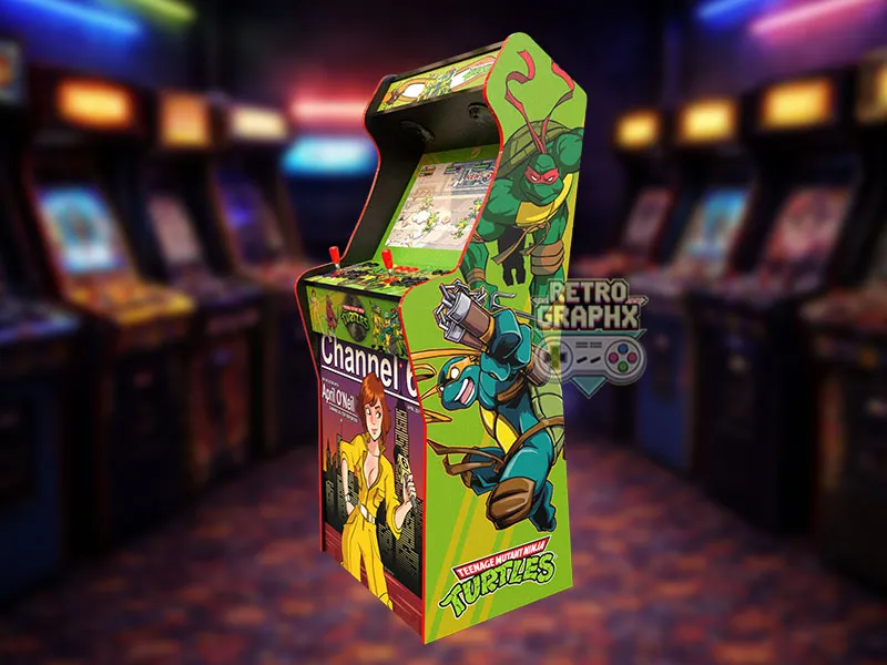 Design arcade Teenage Mutant Ninja Turtles | Design arcade complet | Fichiers digitaux PDF  PSD - vue de gauche