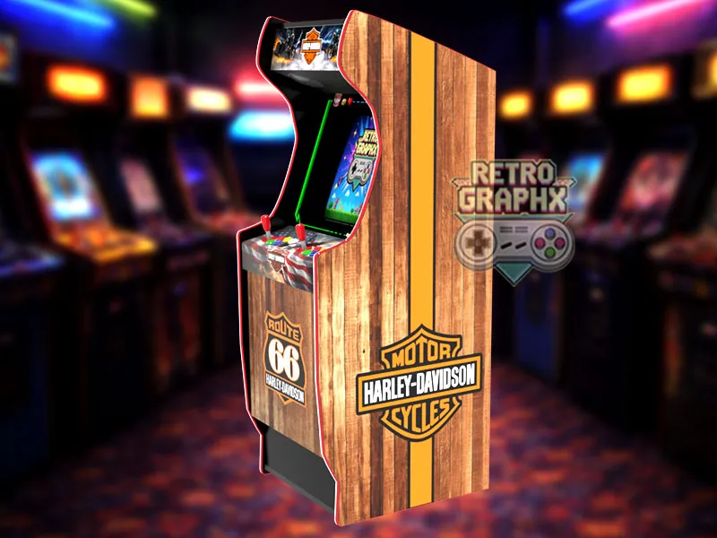 Design arcade Harley davidson | Design Micro center complet | Fichiers digitaux PDF  PSD - vue de droite