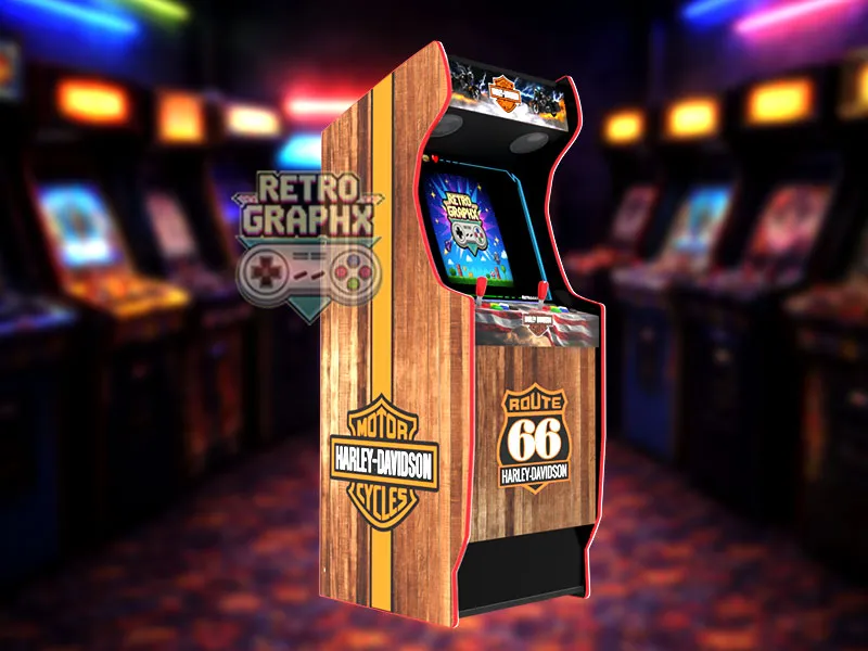 Design arcade Harley davidson | Design Micro center complet | Fichiers digitaux PDF  PSD - vue de gauche