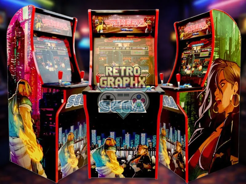 Kit graphique Street of rage | Design arcade1up complet | Fichiers digitaux PDF  PSD - vue de face du Arcade1Up