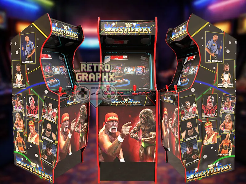Design arcade Wrestlefest WWF | Design arcade complet | Fichiers digitaux PDF  PSD - vue de face