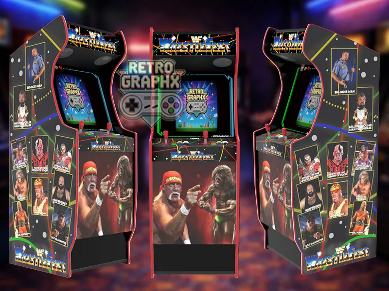 Design arcade Wrestlefest WWF | Design arcade complet | Fichiers digitaux PDF  PSD - vue de droite
