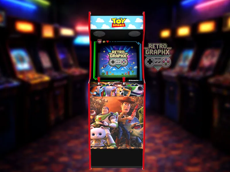 Design arcade Toy Story | Design arcade complet | Fichiers digitaux PDF  PSD - vue de face