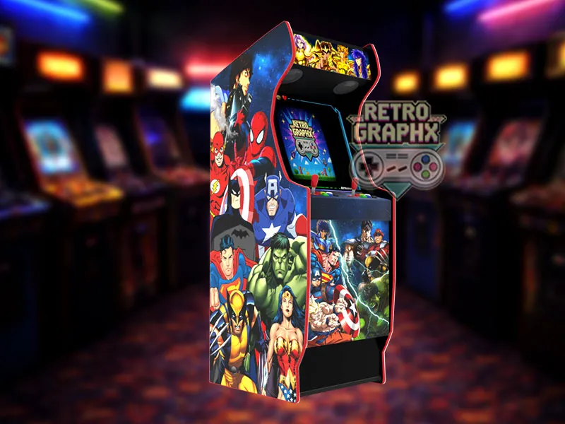 Design arcade Multi80 games | Design Micro center complet | Fichiers digitaux PDF  PSD - vue de gauche