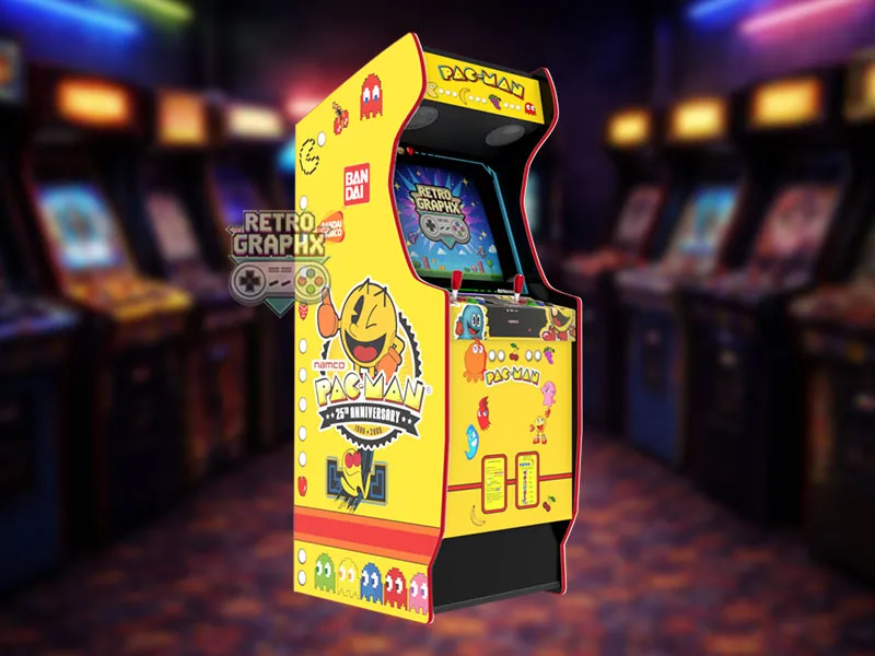 Design arcade Pacman Yellow Edition | Design arcade complet | Fichiers digitaux PDF  PSD - vue de droite