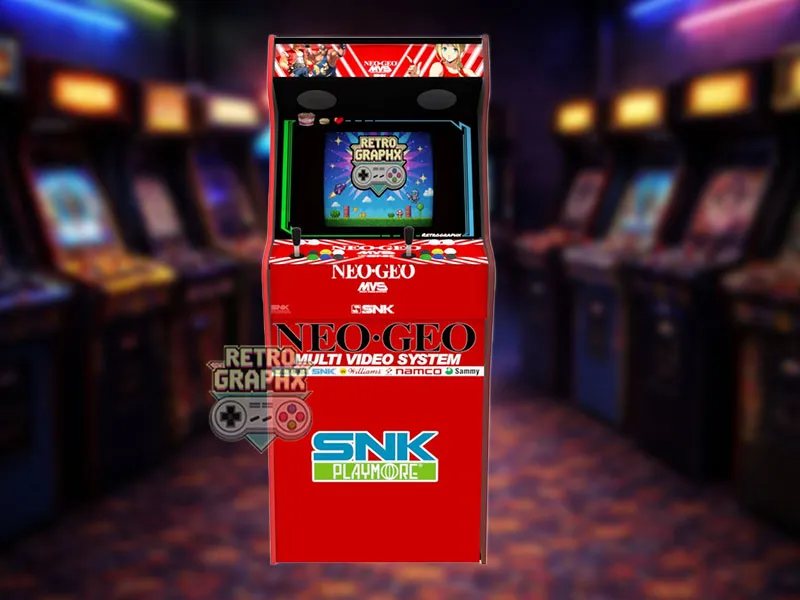 Design arcade NeoGeo MVS | Design Micrro center complet | Fichiers digitaux PDF  PSD - vue de gauche