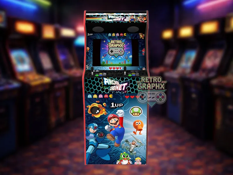 Design arcade MultiGames V2 | Design Micro center complet | Fichiers digitaux PDF  PSD - vue de gauche