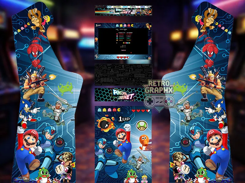 Design arcade MultiGames V2 | Design Micro center complet | Fichiers digitaux PDF  PSD - vue arrière