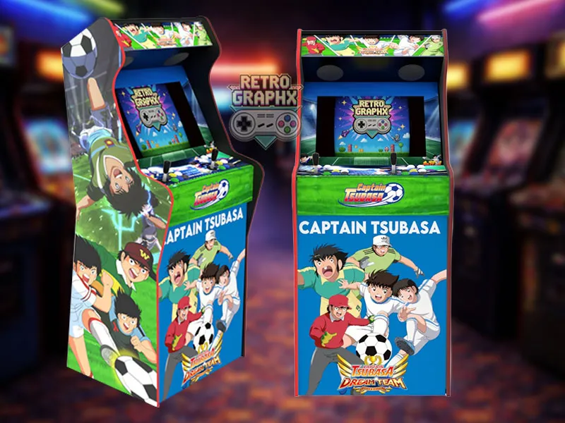 Design arcade Captain tsubara | Design Micro center complet | Fichiers digitaux PDF  PSD - vue de face