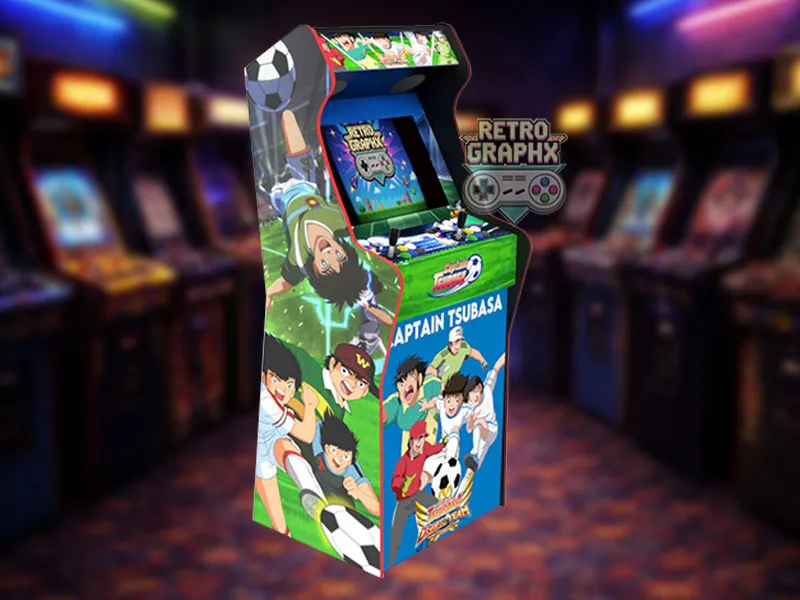 Design arcade Captain tsubara | Design Micro center complet | Fichiers digitaux PDF  PSD - vue de droite