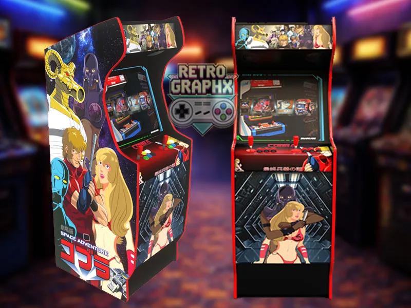 Design arcade Space adventures cobra | Design arcade complet | Fichiers digitaux PDF  PSD - vue de face