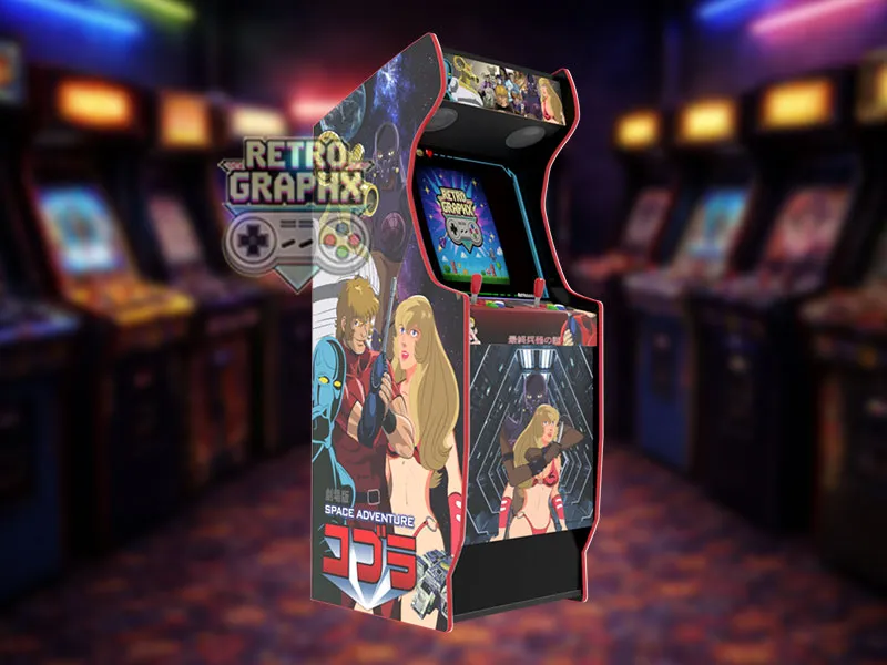 Design arcade Space adventures cobra | Design arcade complet | Fichiers digitaux PDF  PSD - vue de droite