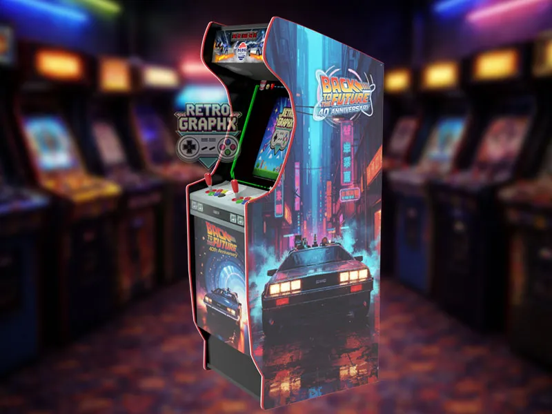 Design arcade Back to the future | Design borne arcade complet | Fichiers digitaux PDF  PSD - vue de droite