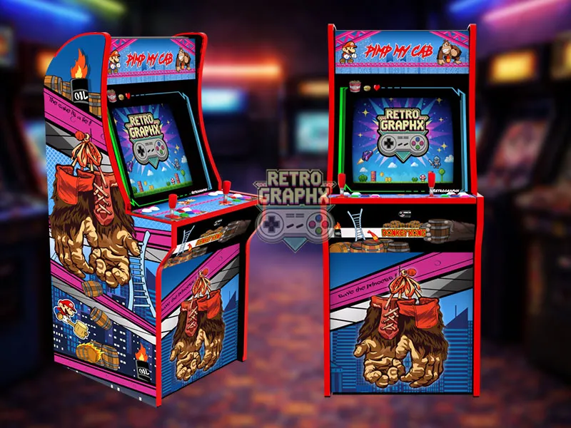 Kit graphique Donkey Kong | Design arcade1up complet | Fichiers digitaux PDF  PSD - vue de face du Arcade1Up
