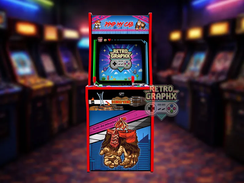 Kit graphique Donkey Kong | Design arcade1up complet | Fichiers digitaux PDF  PSD - vue de face du Arcade1Up