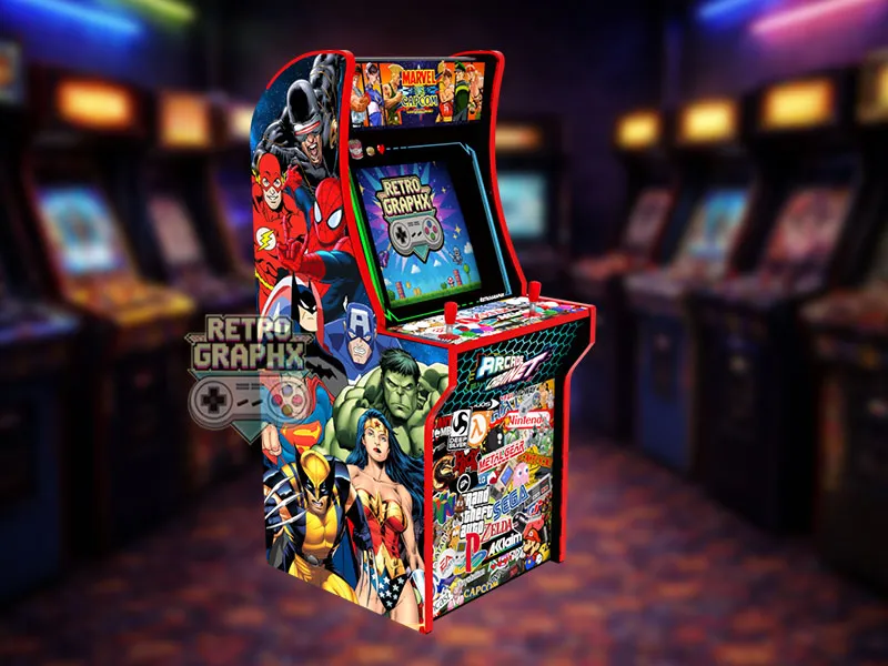 Kit graphique Multi80 games | Arcade1up Design | Fichiers digitaux PDF  PSD - vue de gauche du Arcade1Up