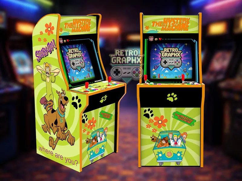 Kit graphique ScoobyDoo | Design arcade1up complet | Fichiers digitaux PDF  PSD - vue de face du Arcade1Up