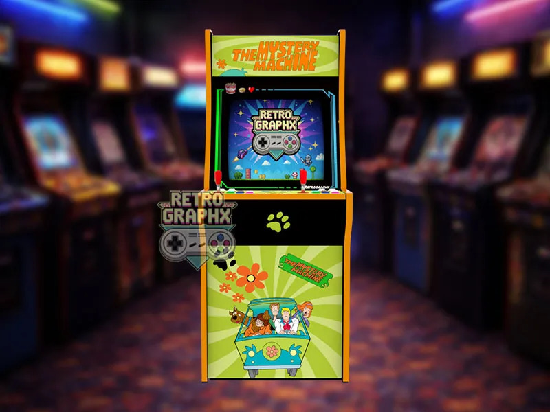 Kit graphique ScoobyDoo | Design arcade1up complet | Fichiers digitaux PDF  PSD - vue de face du Arcade1Up