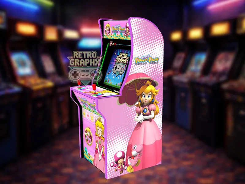 Kit graphique Princess Peach | Design arcade1up complet | Fichiers digitaux PDF  PSD - vue de droite du Arcade1Up