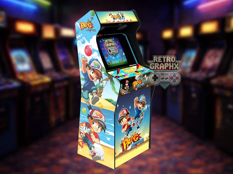 Design arcade Pang adventures | Design Micro center complet | Fichiers digitaux PDF  PSD - vue de gauche