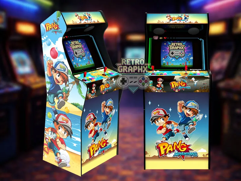 Design arcade Pang adventures | Design Micro center complet | Fichiers digitaux PDF  PSD - vue de face