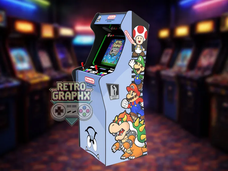 Design arcade mario & cie V1  | design microcenter version NES | Fichiers digitaux PDF PSD - vue de droite