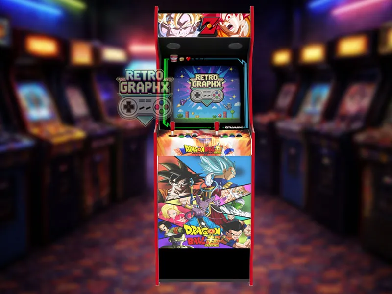 Design arcade Dragon Ball Z | Design arcade complet | Euro Edition | Fichiers digitaux PDF  PSD - vue de face