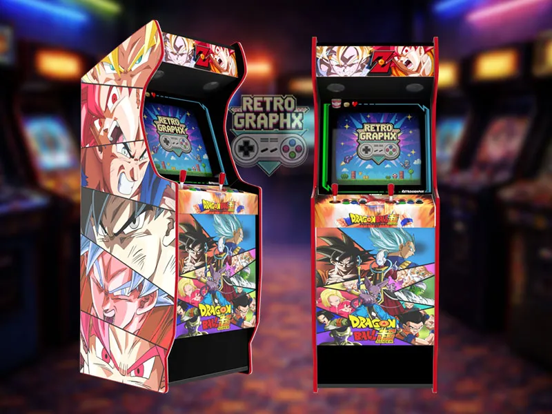 Design arcade Dragon Ball Z | Design arcade complet | Euro Edition | Fichiers digitaux PDF  PSD - vue de gauche