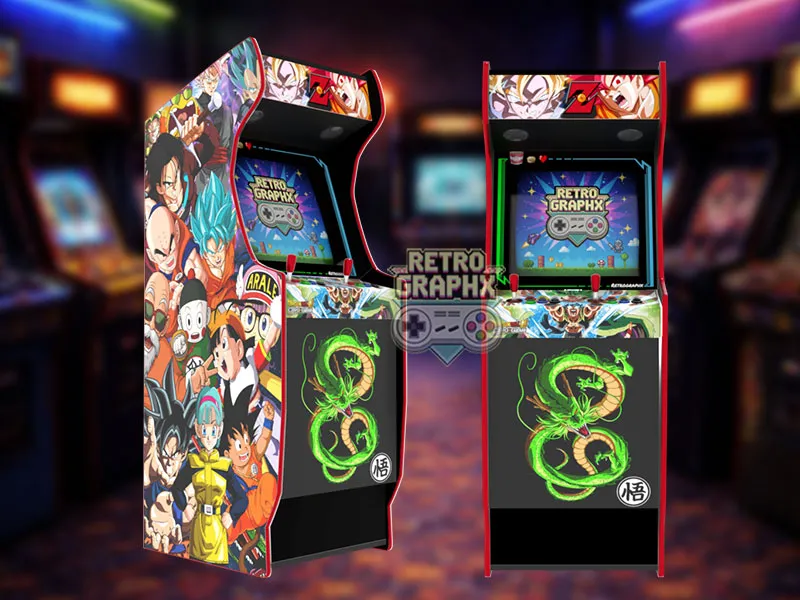 Design arcade  Dragon Ball Z style Stickerbomb | Euro Edition | Fichiers digitaux PDF  PSD - vue de face