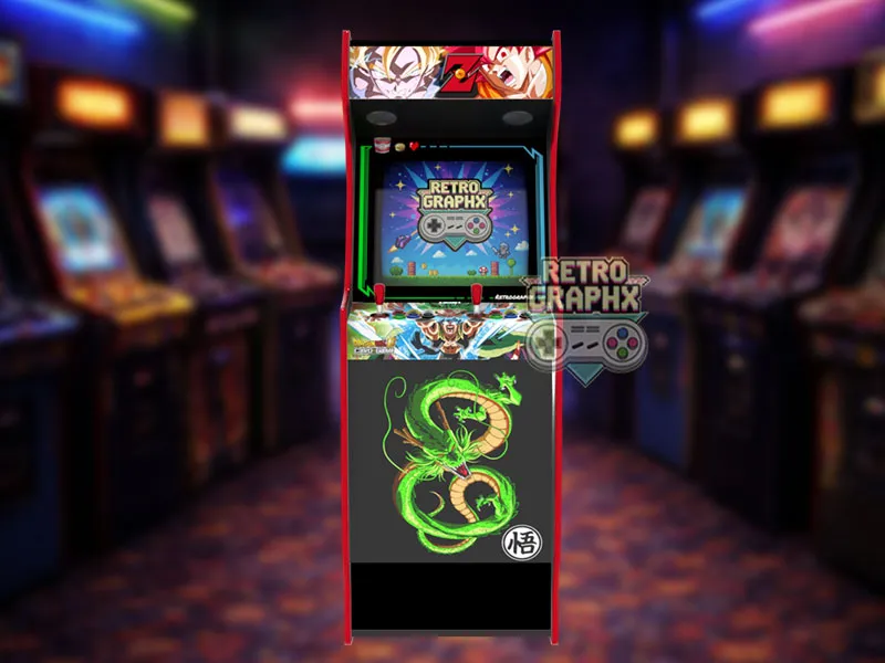 Design arcade  Dragon Ball Z style Stickerbomb | Euro Edition | Fichiers digitaux PDF  PSD - vue de face