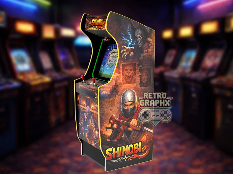 Design arcade Shinobi | Euro Edition | Fichiers digitaux PDF  PSD - vue de droite