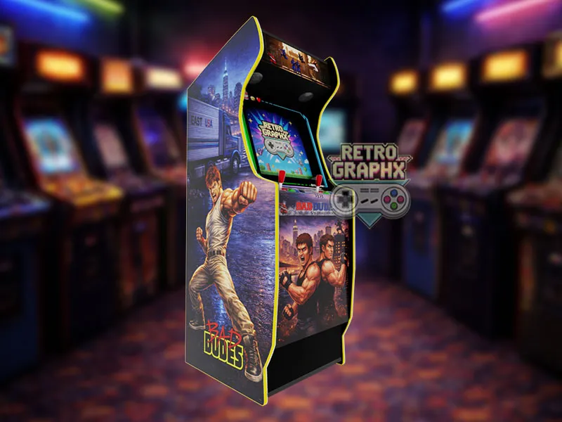 Design arcade Bad Dudes | Euro Edition | Fichiers digitaux PDF  PSD - vue de gauche