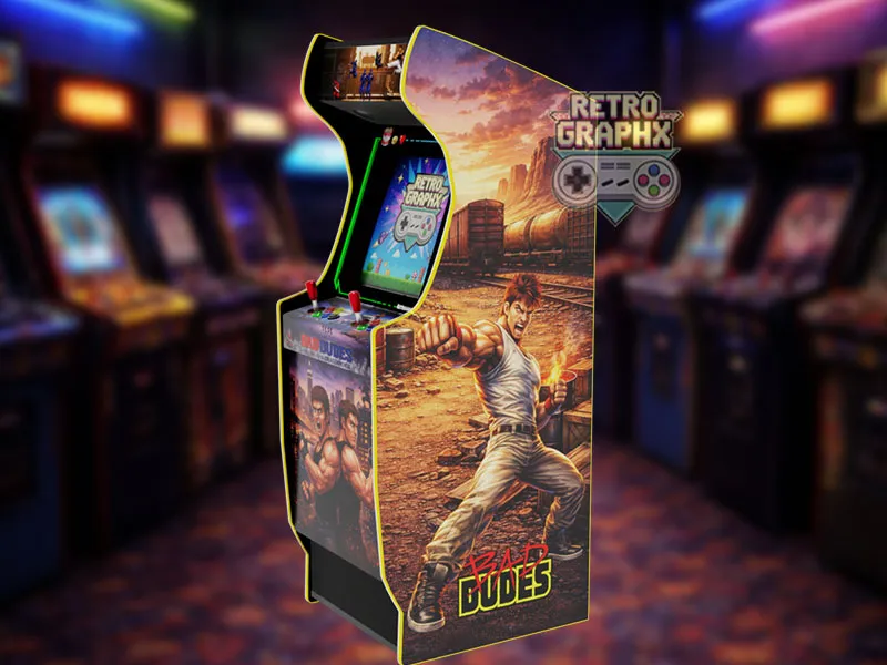 Design arcade Bad Dudes | Euro Edition | Fichiers digitaux PDF  PSD - vue de droite