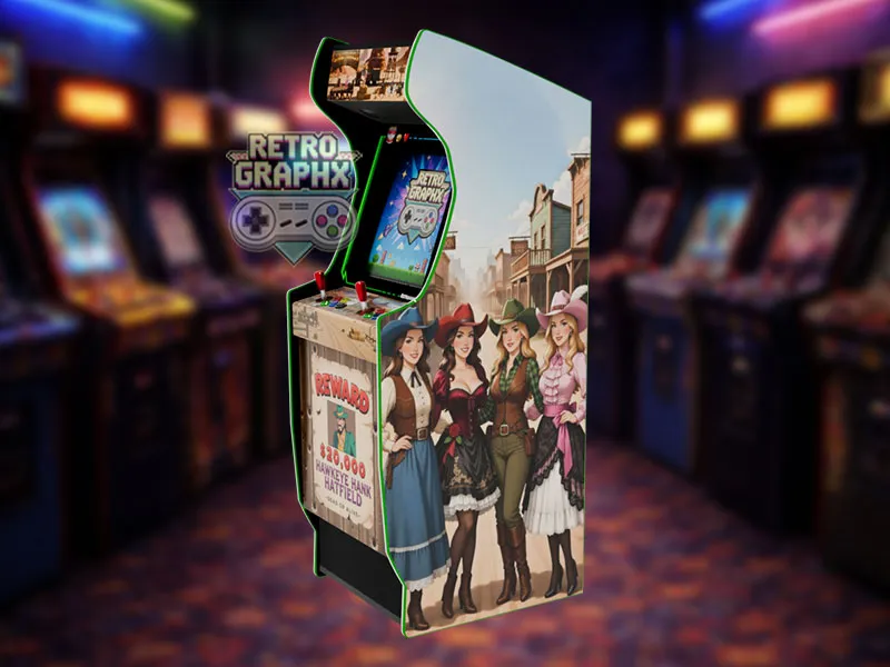 Design arcade Sunset riders | Euro Edition | Fichiers digitaux PDF  PSD - vue de droite