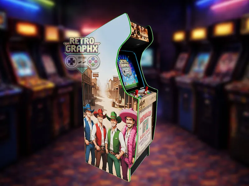 Design arcade Sunset riders | Euro Edition | Fichiers digitaux PDF  PSD - vue de gauche