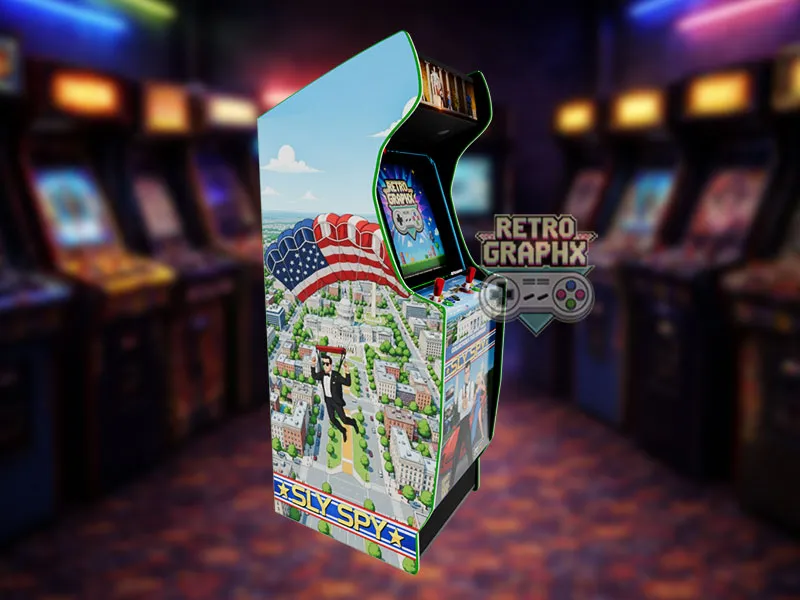 Design arcade Sly-Spy | Euro Edition | Fichiers digitaux PDF  PSD - vue de gauche