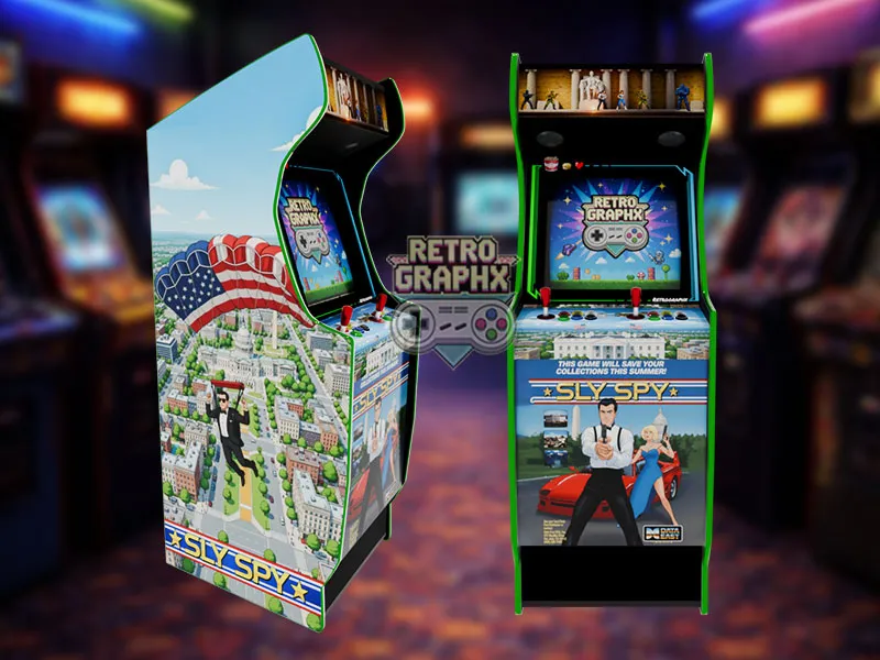 Design arcade Sly-Spy | Euro Edition | Fichiers digitaux PDF  PSD - vue de gauche