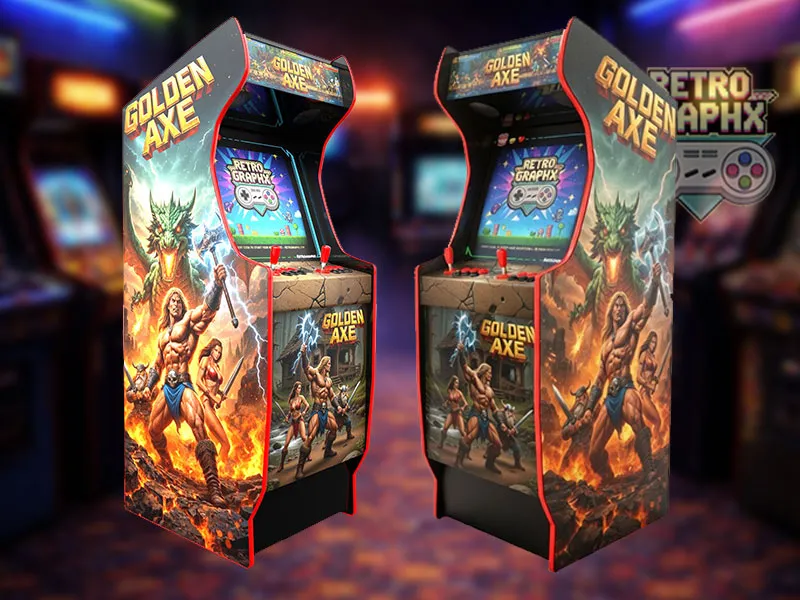 Design arcade Golden Axe | Euro Edition | Fichiers digitaux PDF  PSD - vue de droite