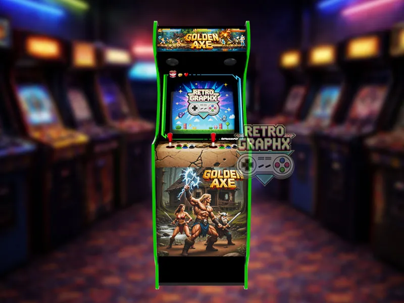 Design arcade Golden Axe | Euro Edition | Fichiers digitaux PDF  PSD - vue de face