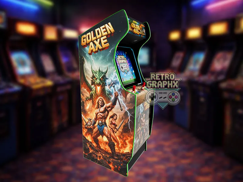 Design arcade Golden Axe | Euro Edition | Fichiers digitaux PDF  PSD - vue de gauche