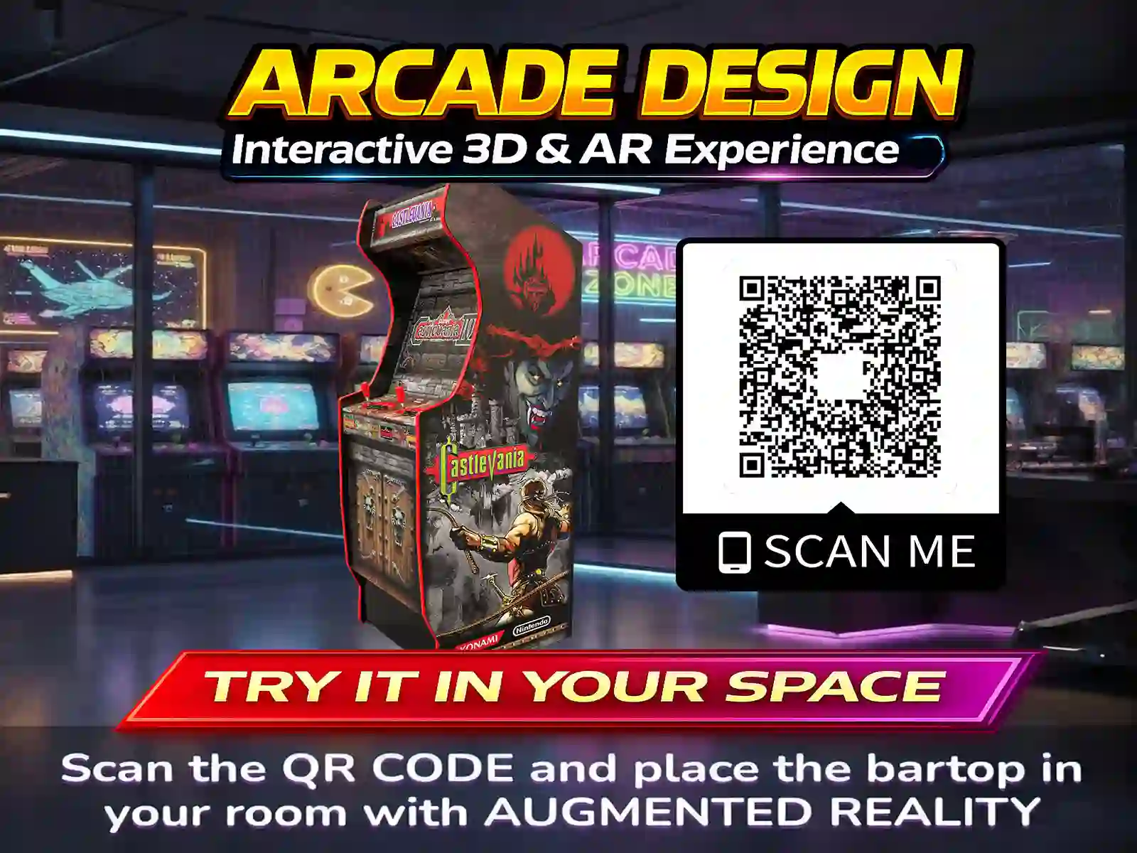 Design arcade Castlevania | Design arcade complet | Euro Edition | Fichiers digitaux PDF  PSD - vue de droite